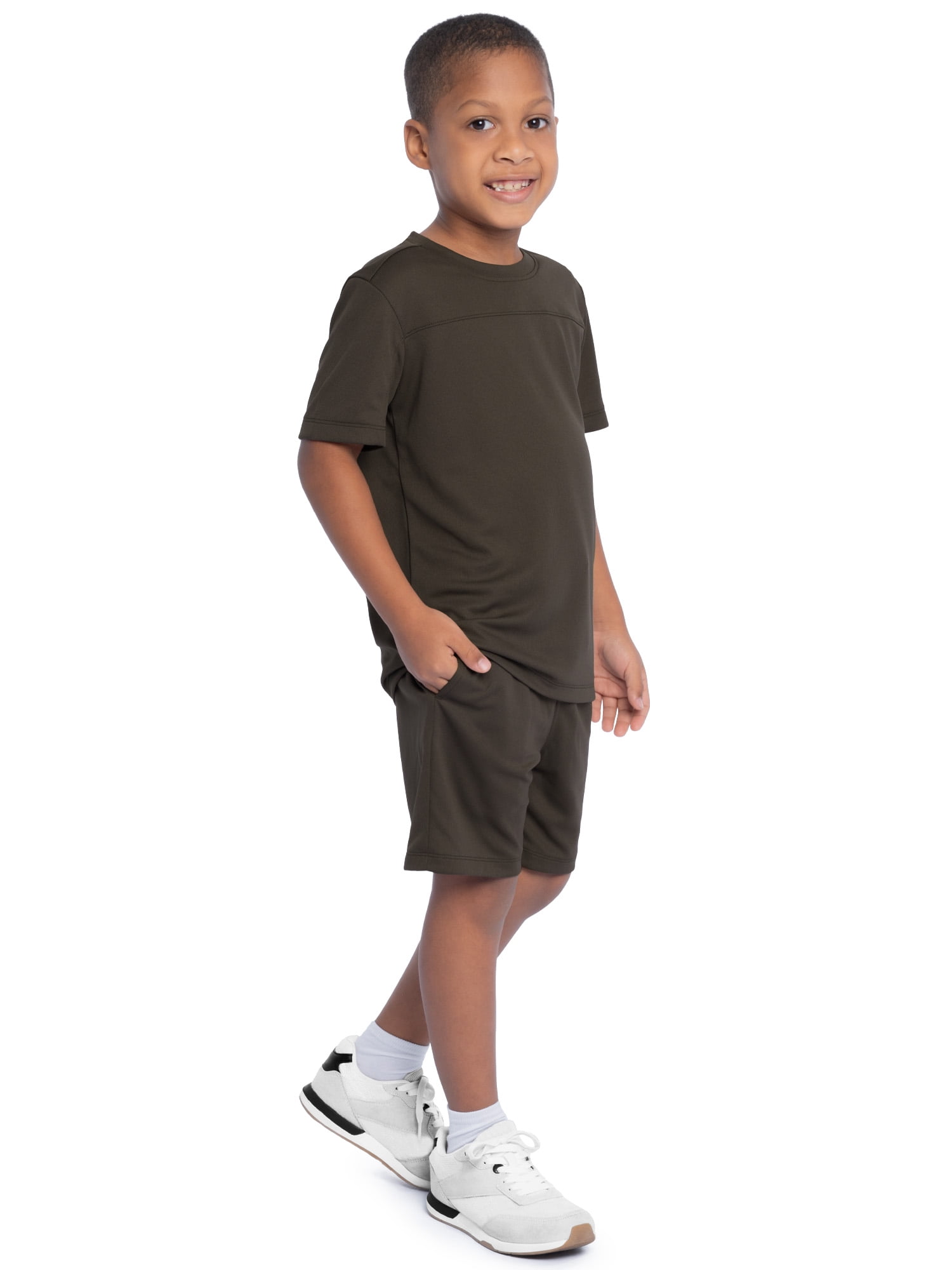 Athletic Works Boy's Active Short Sleeve T-Shirt and Short Set, Sizes 4/5-18