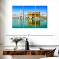thumbnail image 3 of Elephant Stock Reflection Of The Golden Temple Wall Art - Horizontal Multi Panel Canvas - Living Room Wall Decor - Places Multi Panel - Blue And Yellow Decor - 38" x 24", 3 of 8