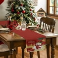 thumbnail image 4 of Merry Christmas Snowman Table Runner 13x60in Non-Slip Cotton Linen Table Runners, Xmas Tree Red Gold Theme Dresser Scarves TableRunner for Dinner Kitchen Dining Wedding Party, 4 of 9