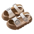 thumbnail image 2 of Viluyesy Girls Sandals Open Toe Buckle Soft Sole Non Slip Summer Beach Shoes for Kids White Size 7 Toddler, 2 of 8