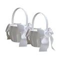 thumbnail image 1 of Matsuzay Cesta de flores con lazo romántico de 2 piezas, cesta portátil para ceremonia de compromiso de fiesta, cestas para portador de Decoración del hogar Blanco natural, 1 of 6