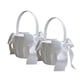 thumbnail image 2 of Billuyoard Cesta de flores con lazo romántico de diseño Simple de 2 piezas, cestas para el portador del anillo de la ceremonia de compromiso de Decoración del hogar Blanco natural, 2 of 6
