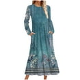 thumbnail image 1 of Birdeem Robe à Manches Longues pour Femmes Mode Hiver Décontractée Imprimée Manches Longues Col Rond Chemises pour Femmes, 1 of 4