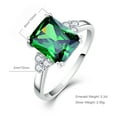 thumbnail image 4 of Women's 5.3ct Emerald Cut Created Green Emerald 925 Sterling Silver Engagement Ring, 4 of 5