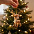 thumbnail image 6 of Hyknon Cute Acrylic Christmas Ornaments Pendant, Clear 2D Flat Festive Decor with Hanging Rope, Thick Reindeer Rearview Mirror Pendant, Portable Hanging Decor for Xmas Tree Car Backpack Holiday Gifts, 6 of 7
