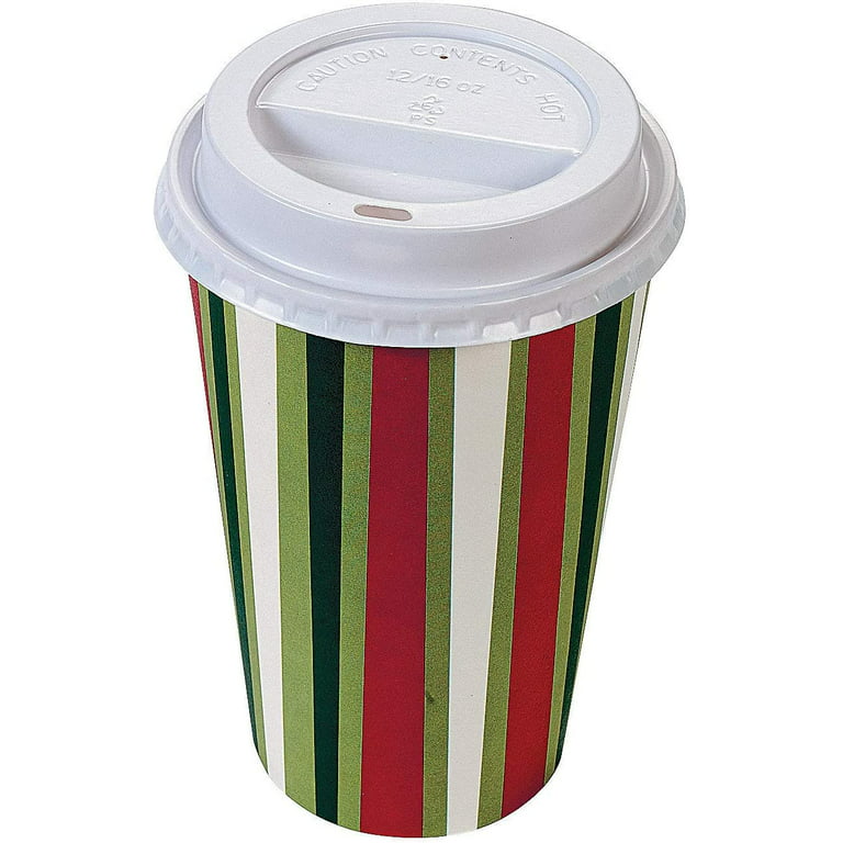 Fun Express 16 oz. Paper Bright Christmas Insulated Coffee Cups (12 Cups)