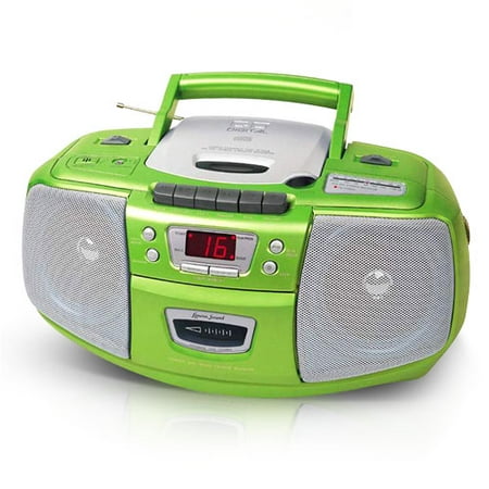 Lenoxx CD Boombox With Cassette and AM/FM, Green