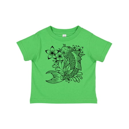 

Inktastic Koi Fish Illustration Black Gift Toddler Boy or Toddler Girl T-Shirt