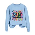 thumbnail image 4 of WEAIXIMIUNG Chandail en Molleton Bleu Marine pour Femmes Automne et Hiver Col Rond Manches Longues Chandail en Molleton Imprimé Chandail de Noël, 4 of 4
