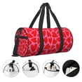 thumbnail image 5 of Gaeub Red Love Heart Lightweight Travel Cylinder Bag Gym Tote Bag Sports Training Duffle Bag with Pockets and Straps, 5 of 8
