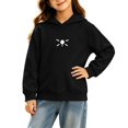 thumbnail image 4 of Ohufall 0-6T Embroidery Sweatshirt for Girls Hooded Pullover Long Sleeve Tops Solid Color Loose Comfort Fashion Casual Sweatshirts, 4 of 5