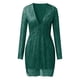thumbnail image 5 of Vestido de noche sexy con escote profundo en V y efecto transparente en color dorado para mujer - Vestido largo con mangas y purpurina - Perfecto para fiestas, bodas y ocasiones formales, 5 of 6