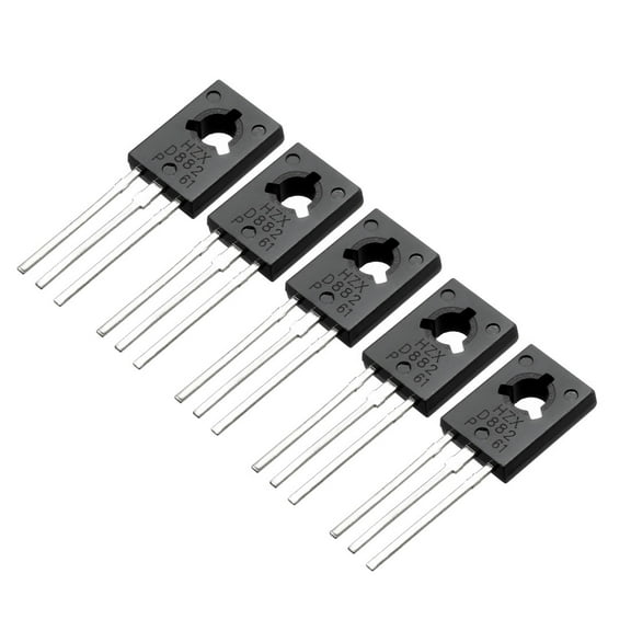 5Pcs TO-126 NPN 3 Pins PCB Through Hole Bipolar Transistor 30V 3A 1.25W