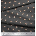 thumbnail image 1 of Soimoi Gray polyester Crepe Fabric American Robin Bird Print Sewing Fabric BTY 52 Inch Wide, 1 of 5