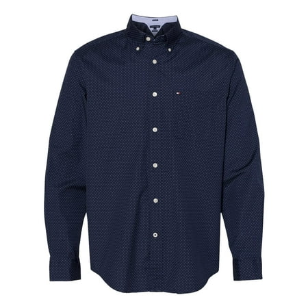 Tommy Hilfiger Mens Polka Dot Shirt - 13H4417, 3XL, Navy Blazer