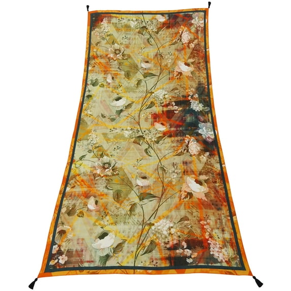 Bimba Flared Pom-Poms Cotton Black Kurta Anarkali Classic Dress With Scarf-16