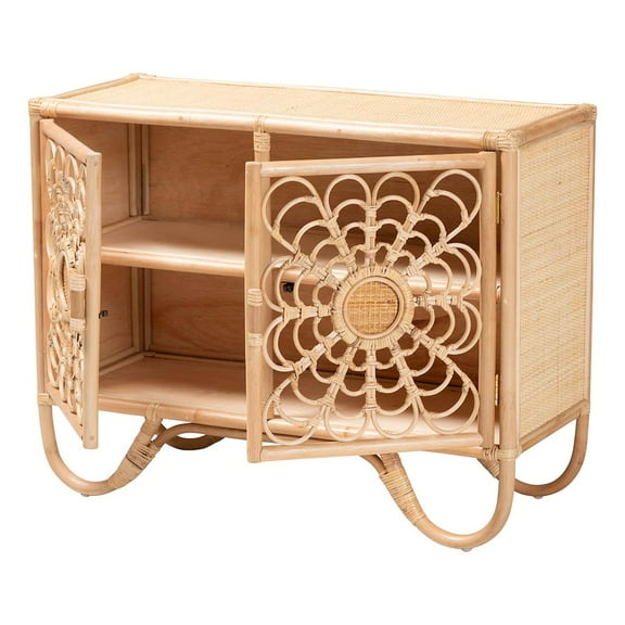 bali & pari Acelin Natural Rattan Storage Cabinet