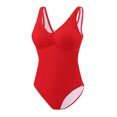 thumbnail image 4 of Hvot&aat Women One Piece Swimsuit Ruched Textured Ribbed Bathing Suit Solid Color High Waist One Piece Swimwear, 4 of 6