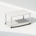 thumbnail image 1 of Furinno Turn-N-Tube 2-Tier Multipurpose Printer Stand Display & Storage Shelf, White Oak, Stainless Steel Tubes, 1 of 6