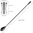thumbnail image 5 of findTop - Cuchara de bar de 12 pulgadas y jiggers dobles, cuchara mezcladora de cóctel negra con patrón en espiral, barra coctelera y jiggers para hacer cócteles, 5 of 5