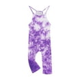thumbnail image 6 of Odeerbi Kids Girls Summer Jumpsuit Tie-dye Bib Overalls Casual Sleeveless Rompers Long Pants with Pockets 5-14 Years Purple, 6 of 6