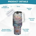 thumbnail image 4 of 30 oz Insulated Stainless Steel Tumbler Double Wall Stainless Steel Tumbler with 2-Way Drinking Watercolor Ornate Dragonfly, 4 of 9