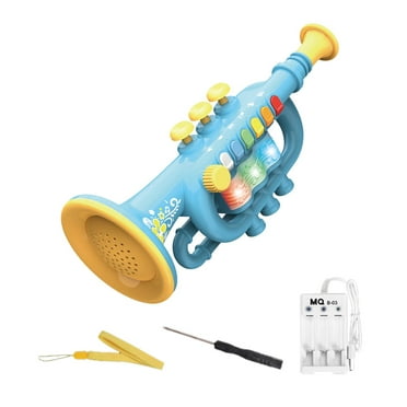Trompette de Simulation pour Enfants, Jouet Musical de Simulation à Recharge USB, Cadeau pour Débutants, Trompette Bleue