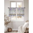 thumbnail image 3 of Spring Purple Flowers Sheer Curtains 45 Inch Length 2 Panels Set Window Treatments, Farmhouse Leaves Fences Gray Plaid Rod Pocket Semi Curtains for Living Room/Bedroom/Kitchen Décor, 104"W x 45"L, 3 of 7