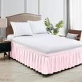 thumbnail image 2 of HNB Store Wrap Around Bed Skirt 21" inch Drop Easy Care Microfiber Made Bedskirts (King-Pink), 2 of 6