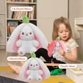 thumbnail image 3 of Conejito de peluche reversible yuxing con cremallera fresa A conejo y zanahoria, 3 of 5