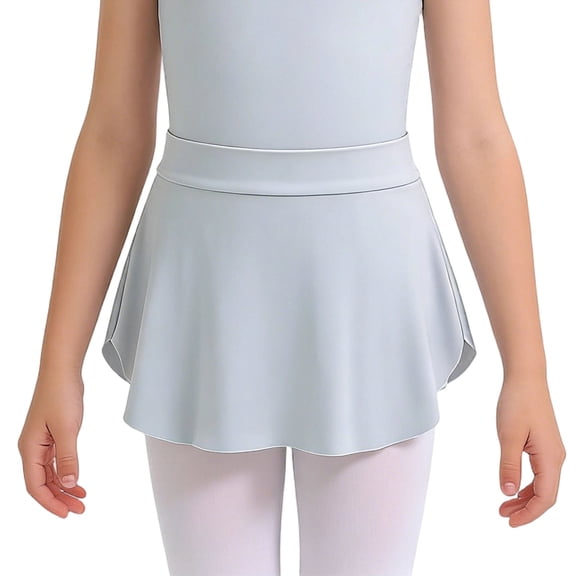 Girls Dance Skirt Ballet Practice Wrap Side Slit Elastic Waist Shaping Tutu Performance ClassSky Blue5-8 Years