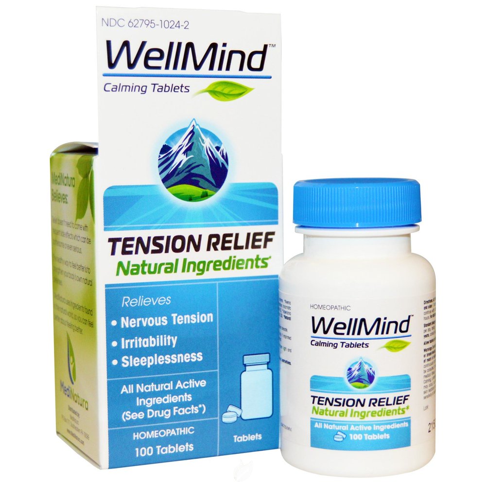 WellMind Calming Tablets Tension Relief 100 Tabs by MediNatura, Pack of
