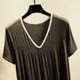 thumbnail image 5 of HomeGardon Nightgowns for Women,Women's Sleepwear,Women's V Neck Solid Color with Chest Cushion Loose and Comfortable Plus Size Home Skirt,M-XXL, 5 of 7