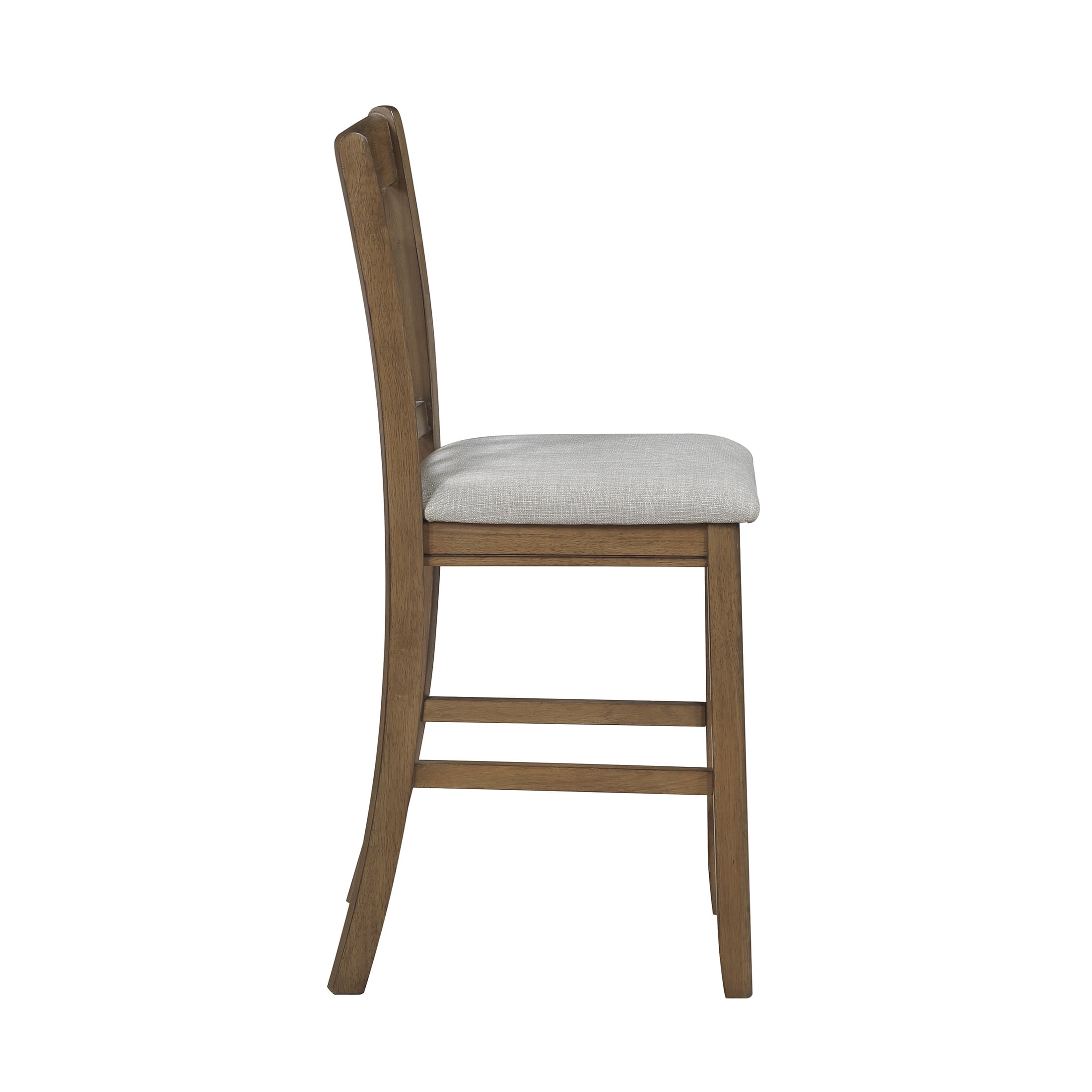 OakvillePark Lume Farmhouse Lattice Back Counter Height Chair, Light Gray/Brown (Set of 2)