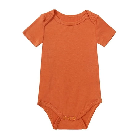 

GEZHEN Bamboo Fiber Solid Color Short-Sleeved Romper for Boys and Girls Infant Newborn Baby Fiber Pure Color Short Sleeved Fart Clothes