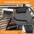 thumbnail image 6 of Craftian Patio Rocking Chair, Outdoor Lounge Chair with Footrest - Black, 6 of 9