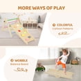 thumbnail image 6 of Ktaxon 9 in 1 Pikler Triangle Set with Cushion, Montessori Toddlers Wooden Climbing Toys Set, Indoor Climbing Toys, with Colorful-Patterns Rocks, Seesaw, Arch, Foldable Ladder, Ramp, 6 of 8