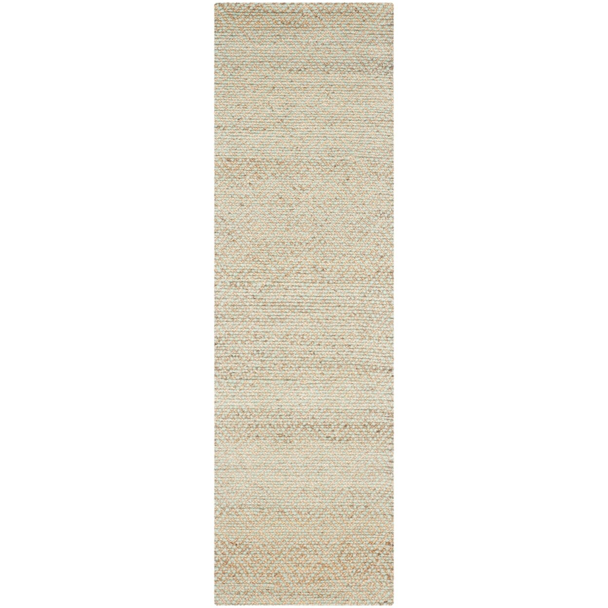SAFAVIEH Natural Fiber Braxton Braided Jute Area Rug, Natural/Green, 2'6" x 4'