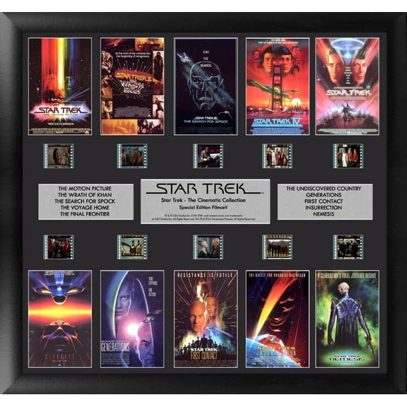 Star Trek The Cinematic Collection FilmCells Presentation Montage Wall Art