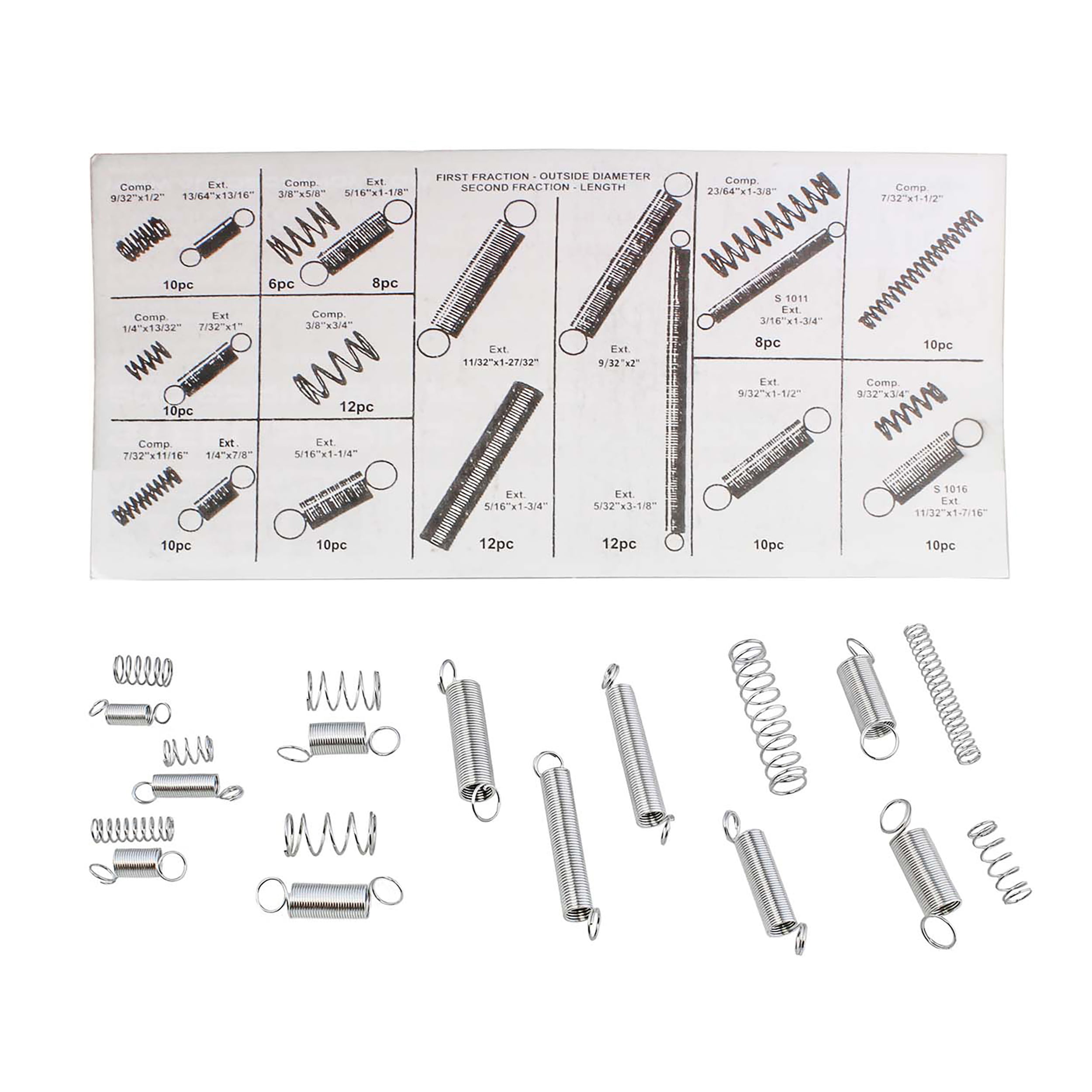 Metal Tension Springs Replacement Kit ABN Compression & Extension Spring 200 pc Assortment Set Heavy-Duty Steel Wire 