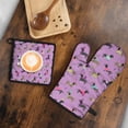 thumbnail image 5 of Colorful Funny Dachshund Kitchen Oven Mitt and Pot Holder Sets 2 Pcs for Baking, Cooking and Grilling, Heat Resistant Up To 392 °F, 5 of 7