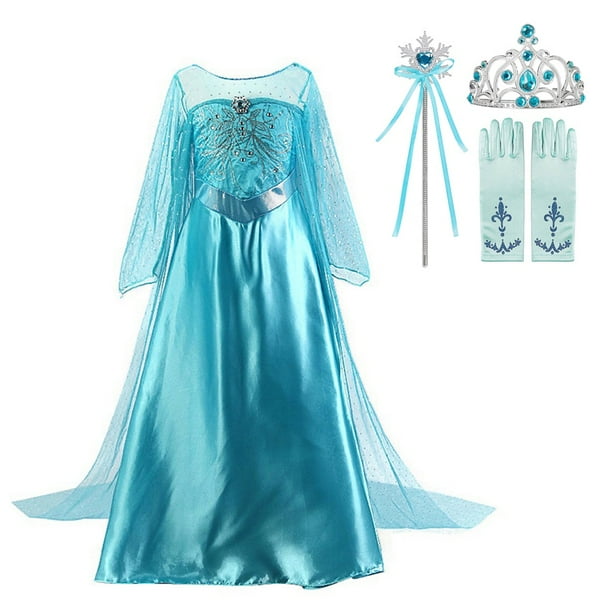 Princesa Elsa Vestido Para Niñas Carnaval Fiesta Cosplay Disfraces