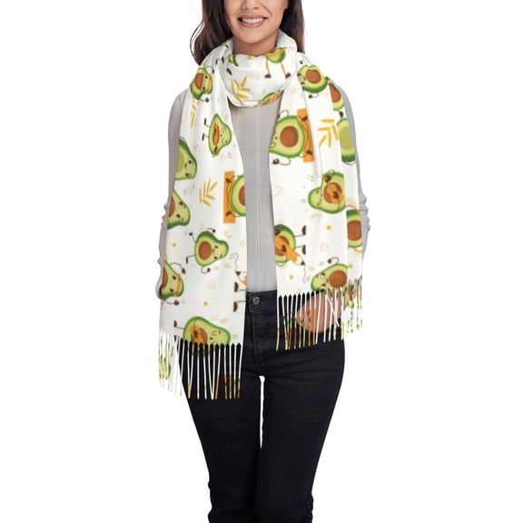 Xecao Lovely Avocado Pattern Womens Winter Scarf Fall Scarf Oversized Large Scarf for Women Warm Shawl Wrap