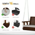 thumbnail image 2 of VINGLI Rustic Patio Swing, 5 FT, Adults, Wooden Frame, Porch Swing with Cushions, Chains, Rustic, 2 of 8