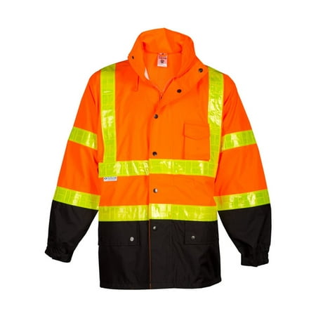 Kishigo Storm Stopper Pro Rainwear Jacket RWJ100-101 Orange 2/3XL