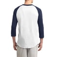 thumbnail image 2 of Mafoose Men's 3/4 Raglan Sleeves Colorblock Raglan Jersey White/ Navy T200 X-Large, 2 of 5