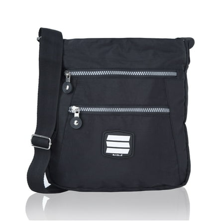 Suvelle Lightweight Go-Anywhere Travel Everyday Crossbody Bag Multi Pocket Shoulder Handbag