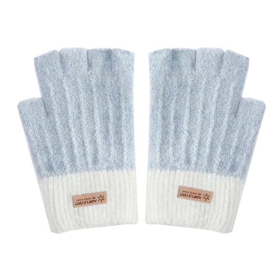 OJJCXA Womens Mens Gloves for Women Men Thermal Knit Half Finger Mittens Winter For Running Skiing Outdoor Gloves