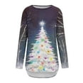 thumbnail image 4 of asdoklhq Plus Size Fall Tops Christmas Women Casual Long Sleeve Round Neck Pullover Loose Blouse Ethnic Style Printed ShirtsTops Multicolor 3X, 4 of 5