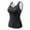 Black, variant on Women's Thermal Tank Top with Built-in Bra - Lace V-Neck Fleece Lined Slim Fit Base Layer Vest Green, L